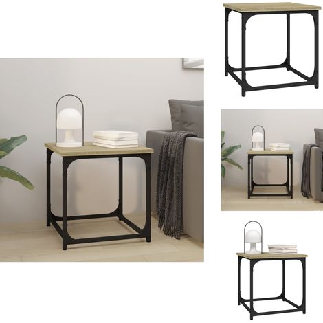 Table d'appoint Chêne sonoma 40x40x40 cm Bois d'ingénierie - Table Basse - Meuble Industriel - Table D'appoint - Table Design - Décoration Intérieure (1/5)