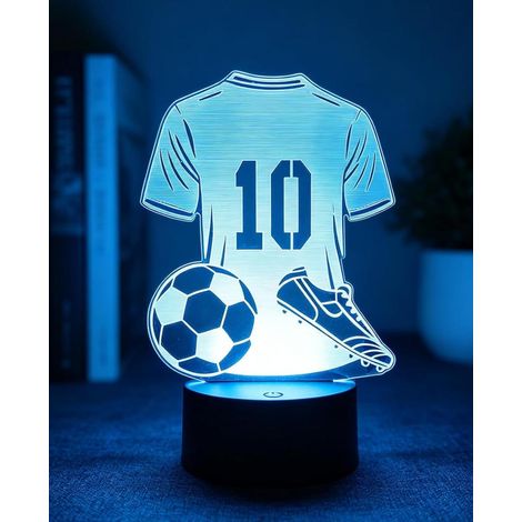 Lampe 3D illusion football veilleuse LED tactile 7 couleurs cadeau garçon (1/4)