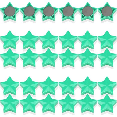 Aimant Frigo, 30PCS Aimant Puissant Aimants Tableau Magnétique Magnet Frigo Magnet Petit Aimant Tableau Blanc Mini Aimant Magnets Decoratif, pour Tableau Magnetique, Calendrier (Étoile, Vert) (1/5)