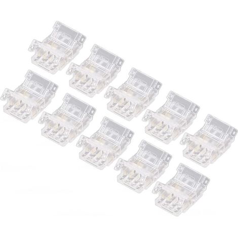 Connettori COB a 3 pin da 10 mm, 10 connettori per strisce LED, connettori trasparenti senza saldatura a 3 pin da 10 mm per casa, scuola e ufficio (1/5)