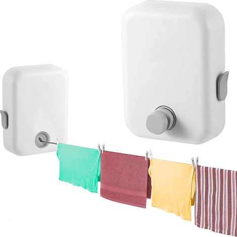 Etendoir à Linge Mural Rabattable Gain de Place pour Interieur Exterieur, Fil à Linge de 4,2 m (1/5)