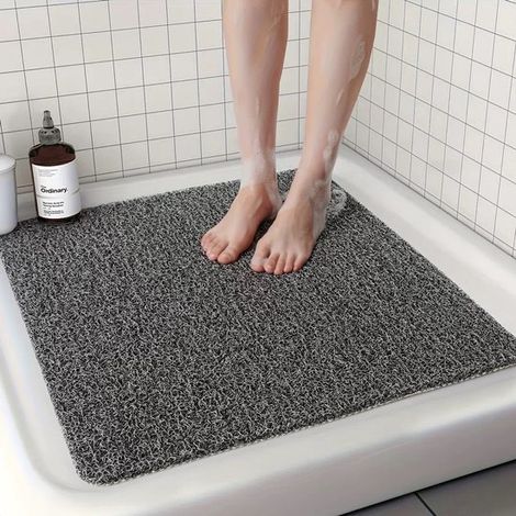 Alfombrilla antideslizante ducha, alfombrilla antideslizante desagüe, alfombrilla antideslizante PVC suave, secado rápido, color café, 40 x 60 cm (1/5)