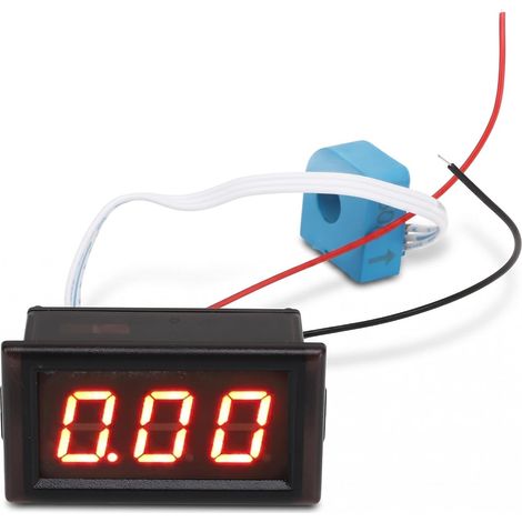 Ampèremètre DC Compteur de Tension Courant Numérique avec Capteur Hall, Affichage LED 50A Jauge de Courant pour Véhicules (1/5)