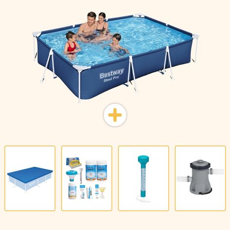 Bestway Bestway Steel Pro Rectangulaire - 300x201x66 cm - 5-pièces S52 (1/5)