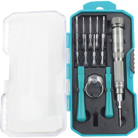 Electronics Repair Tool Kit - 15 in 1 Pr zisions-Schraubendreher-Set Magnetic Repair Disassembl Tool für Handy-PC mit Kunststoffgehuse (1/5)