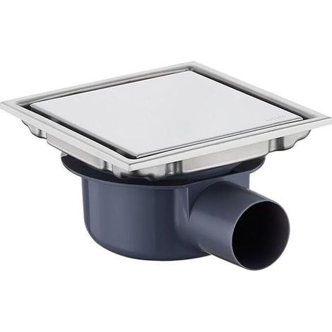 Quadratischer Duschablauf, geruchsdichter Bodenablauf, unsichtbar, für positive und negative Strömung geeignet, doppelte Filtration, fliesbar (1/4)