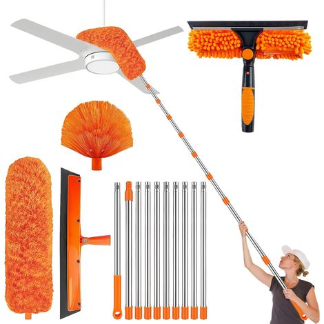 Telescopic Dust Duster 4.3 m, Wolf Head with Adjustable Extension 43-430 cm, Spider Broom 2-in-1 Window Cleaner for Ceilings, Furniture, Blinds (1/5)