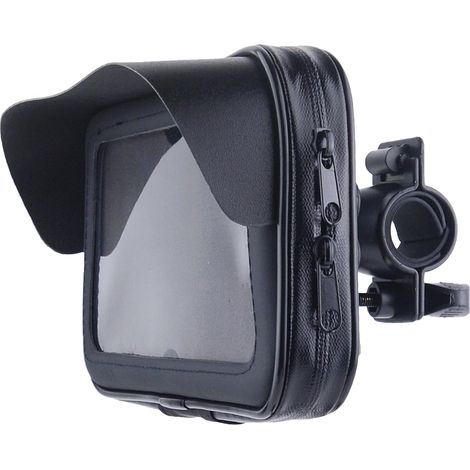 Support de téléphone rotatif à 360° pour guidon de moto avec fixation pour scooter et sacoche pour téléphone portable. (1/5)