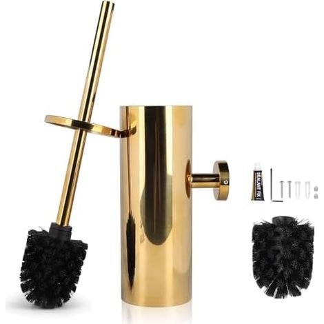 Stainless Steel Hanging Toilet Brush with 1 Brush Heads, Toilet Brush Kit and Toilet Brush Holder for Bathroom Accessory Chrome (1/5)