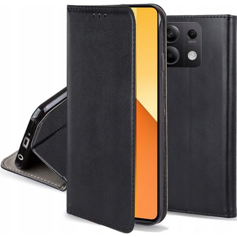 Étui pour Xiaomi Redmi Note 13 5G, étui magnétique intelligent avec fermeture magnétique et verre trempé