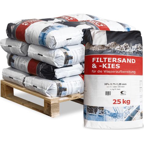 Wolff Müller Filtersand 0,71 - 1,25 mm 25kg x 12 Sack 300kg (1/3)
