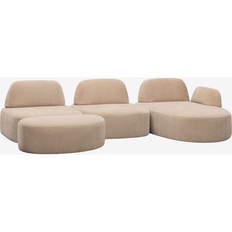 Divano modulare chaise longue destro a 3 pezzi e pouf imbottito Giorgia SKLUM             (1/5)
