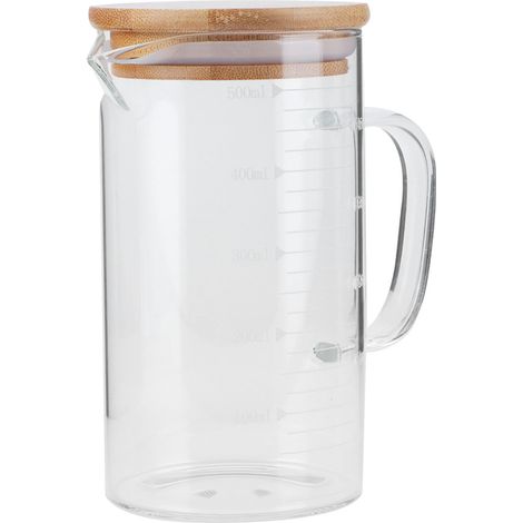 Verre doseur en verre borosilicate résistant à la chaleur avec couvercle - 500 ml