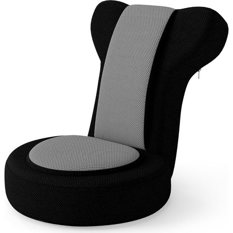 Silla de suelo plegable y ajustable de 64 x 48 x 53 cm comodidad óptima diseño moderno en malla negra 200017590