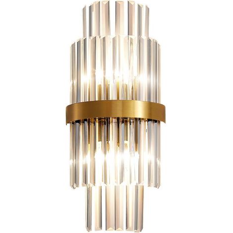 Como - lampada da parete in cristallo dorato H55 cm 2xE14 (1/5)