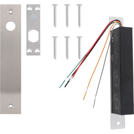 Ortviai Serrure électrique à vérin DC12V 4 fils serrure à cylindre 12.5mm en alliage d'aluminium avec fonction délai ajustable