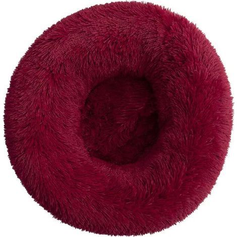 Lit pour Chat, Coussin Moelleux, Doux Lavable pour Chats Chiens (Bourgogne, 70 cm), Ensoleillé