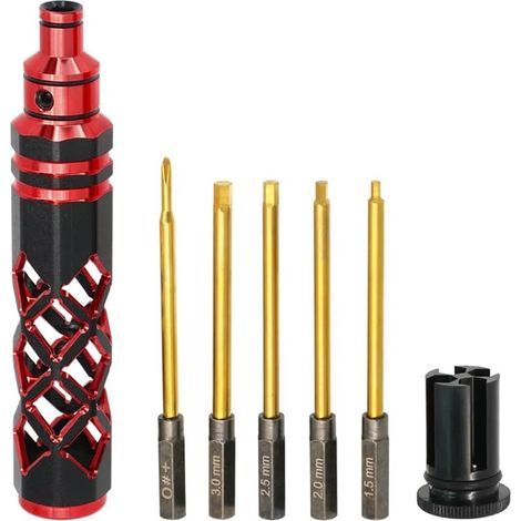 5-in-1 RC Tool Kit, Hex Screwdriver Set (Allen), RC Screwdriver Set 1.5mm / 2.0mm / 2.5mm / 3.0mm — Repair Kit for Model Cars, Boats, Helicopters — Rou (1/5)