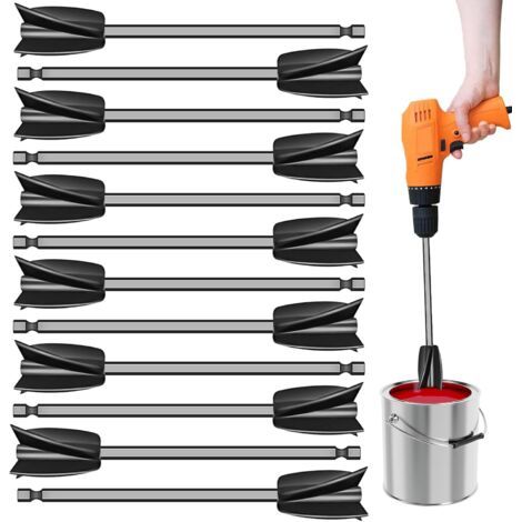 Agitateur de peinture époxy 12 pièces, perceuse de mélange époxy réutilisable et palette de mélange de résine, palette de mélange de résine époxy pour revêtement de peinture et mélange de résine (1/5)