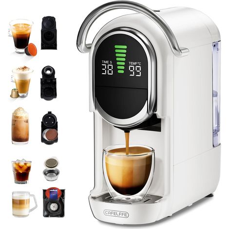 MK-609S Machine à café multi-capsules 5 en 1, 7 tailles de infusion et infusion chaud/froid, 19 bars, compatible avec Original/DG/ESE/A Mode Mio/café moulu, 1450 W (1/5)
