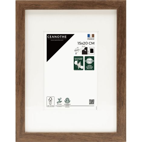 Cadre Photo Brun 15x20 cm et 20x15 cm - Convient au A5, A6 et Carte Postale – Baguette fine et minimaliste - Cadre Photo Wild en Résine recyclée, Fabriqué en France - Verre acrylique Incassable (1/5)