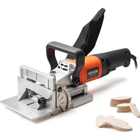 VEVOR Fresatrice a Lamelle 760W 5,9A 11600 giri/min, Tacca di Posizionamento a 45° con Sacchetto per Polvere, Fresatrice Biscottatrice Angolo Profondita Regolabile, Lavorazione del Legno (1/5)