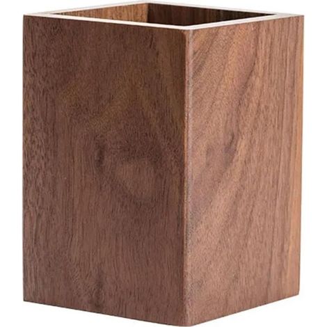 Organisateur bureau en bois avec porte-crayons, rangement pratique pour stylos papeterie et fournitures