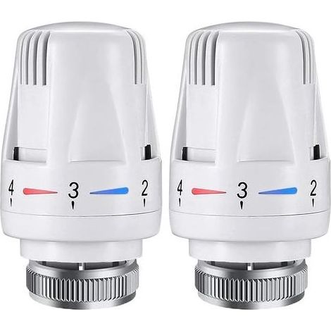 2PCS Tete Radiateur Thermostatique M30 x 1,5 Valves Thermostatiques pour Radiateur, Tête de Remplacement de Vanne de Thermostat de Radiateur pour Maison Bureau (1/5)