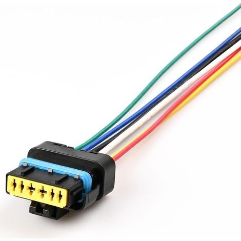 Rear Light Wiring Harness Connector, 11" Female 6 Pin Harness Connector Plug, Wired Connector Cable Compatible with Clio MK3, Clio 3 Phase 1/2, Nissan Micra K12 (1/5)