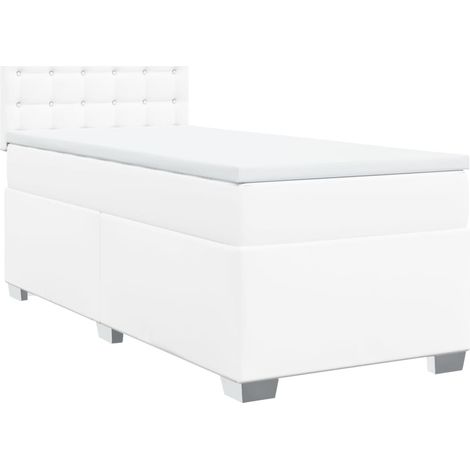 Maison Exclusive - Cama box spring con colchón cuero sintético bl (1/5)