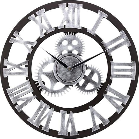 Horloge Murale sans tic-tac, silencieuse, 45 cm, Chiffres Romains, Fonctionne sur Pile, Grande Horloge Murale à Quartz, Facile à Lire, pour Chambre à Coucher, Cuisine, Restaurant, Bureau (1/5)