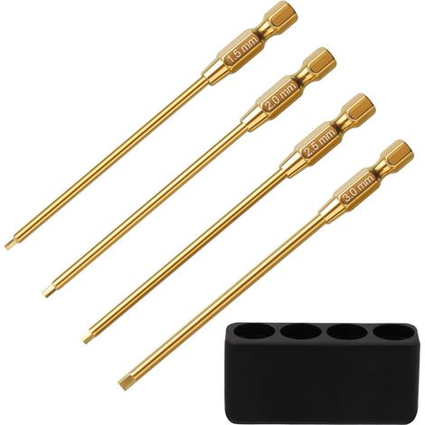 Jeu de 4 Tête de tournevis hexagonaux 1,5 mm,2,0 mm,2,5 mm,3,0 mm pour modélisme, quadcoptère, hélicoptère, RC bateau (1/5)