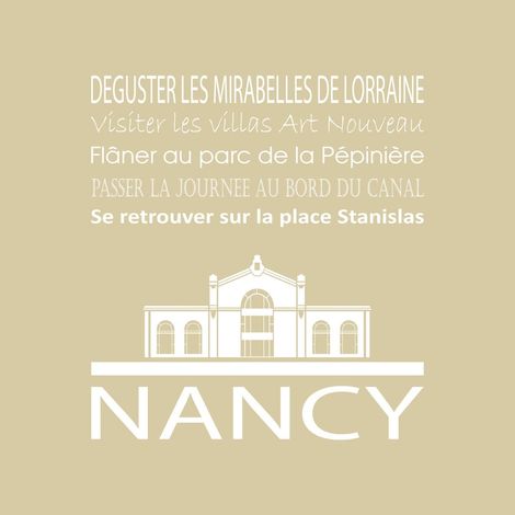 Tableau sur toile Nancy beige 30x30 cm - Impression sur Toile Murale Décorative - Image imprimée en HD sur Toile - Toile sur Châssis en Bois FSC - Fabriqué en France