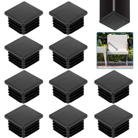 20 PCS Bouchon pour Tuyau Carré 4040mm Embout Tube Carré Noir Bouchon Plastique pour Tube Carré Embout à Lamelles Carré Tube de Chaise Solide Embout Pied de Table pour Meuble Armoire Chaise H295 (1/5)
