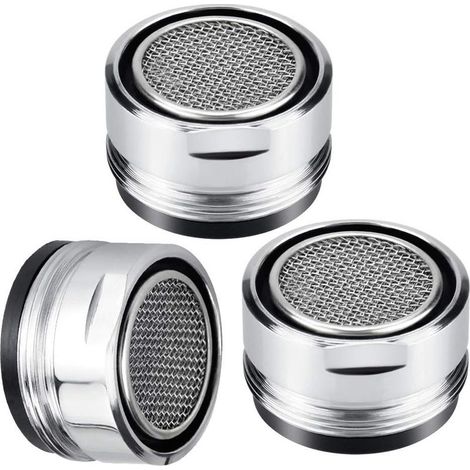 3 Pièces Embout Robinet Salle de Bain 24mm, Mousseur Robinet Economie Eau, Embout Robinet Cuisine avec Joint D'étanchéité, Économiseurs d'Eau Robinet pour Lavabo, Salle de Bain, Cuisine (1/5)