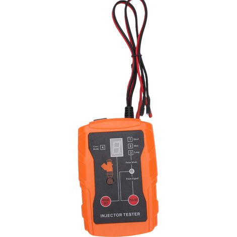 Testeur d'injecteur de carburant automobile Kit d'outils de nettoyage Fonction 2 en 1 8 adaptateurs et modes d'impulsion DIY 4 fils double canal pour injecteurs Orange (1/5)