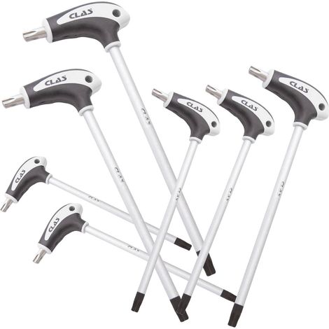 7 clés en T Torx T10-T40 SVCM et poignée bi-matière PP+TP - OS 2199 - CLAS Equipements