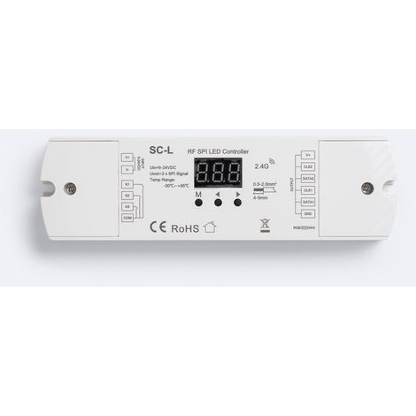 Controller Regolatore Striscia LED RGB/RGBW Digitale SPI compatibile con Pulsante e Telecomando RF RGBIC/RGBWIC