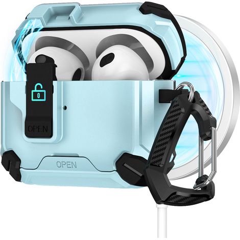 Funda Con Cierre Magnético Automático - Soporte Para Teléfono Integrado - Protección 360° Para Auriculares Inalámbricos Pro Tercera Generación - 1 Unidad (1/5)