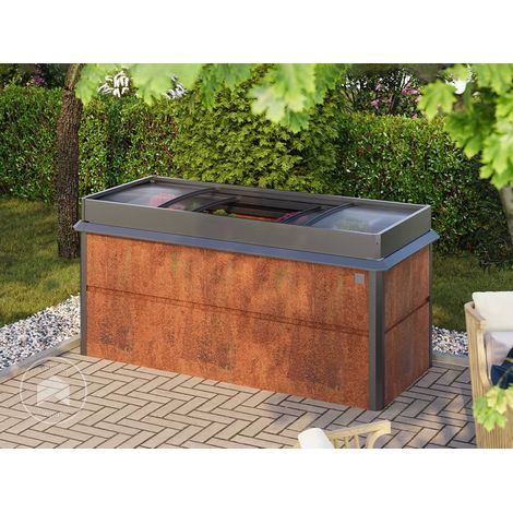 PRIMEYARD 200 x 85 x 77 cm Huerto urbano, acero corten, aspecto óxido Incl. Semillero y Protección contra babosas (1/5)