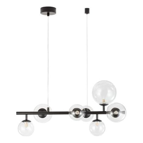 [NEUWERTIG] B-Ware Nova Luce Pendelleuchte Hängeleuchte ODILLIA Schwarz G9 LED 7-fach dimmbar Glas (1/2)