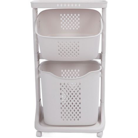 Étagère de cuisine multifonctionnelle de grande taille en PP, étagère de rangement simple pour salle de bain et salon, 2 niveaux (1/5)