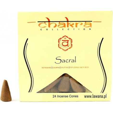 Conos de incienso SACRAL para el 2º chakra, 24 piezas, Song of India