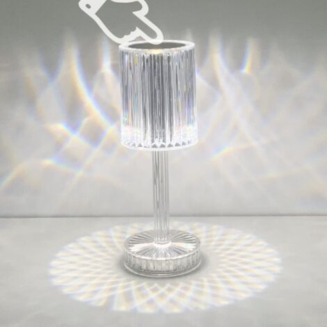Pr Ersandy – Lampe de table LED en cristal – Rechargeable sans fil – Gradation tactile – Acrylique avec éléments en diamant – Pour salon et chambre (1/5)