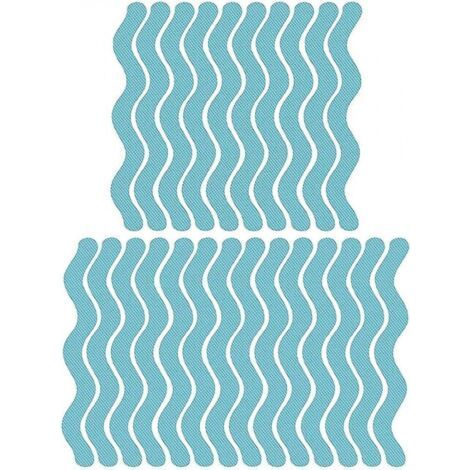 Set mit Antirutschstreifen für die Badewanne, 24 Streifen pro Packung, 180 x 13 mm, Gummimaterial, blau. (1/5)