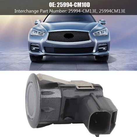 Capteur de stationnement arrière pour pare-chocs Infiniti 25994-CM10D (Noir Argenté) (1/5)
