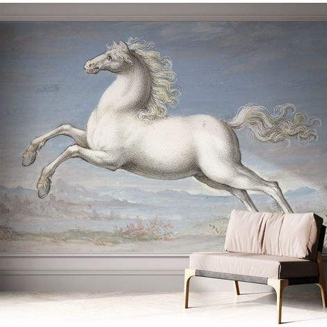 Papier peint adhésif autocollant pour salon chambre à coucher tendance et originale Chevaux au galop 312x219 cm (1/5)