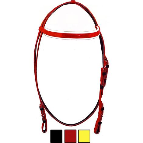 Testiera Daslo per cavalli da corsa in PVC: Full, Giallo 03