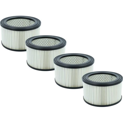 vhbw 4x Filtro plisado compatible con Cecotec Conga PowerAsh 1200 aspiradora cenizas - negro blanco lavable (1/4)