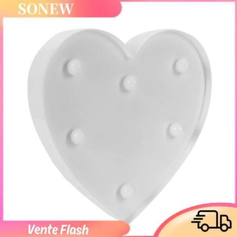 Veilleuse Coeur - Lampe LED Décorative - Pour Chambre Salle à Manger Jardin - 16.5 x 16.5 x 3 cm - 1 Pièce (1/5)
